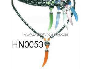 Colored Opal Beads  Pendant Hematite Beads Stone Chain Choker Fashion Women Necklace